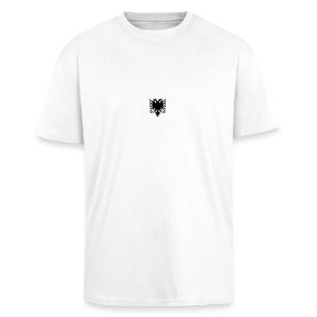 Shqiponja ORIGINAL - T-shirt unisexe oversize épais - blanc - Devant - Alina (178cm) & Michal (187cm)