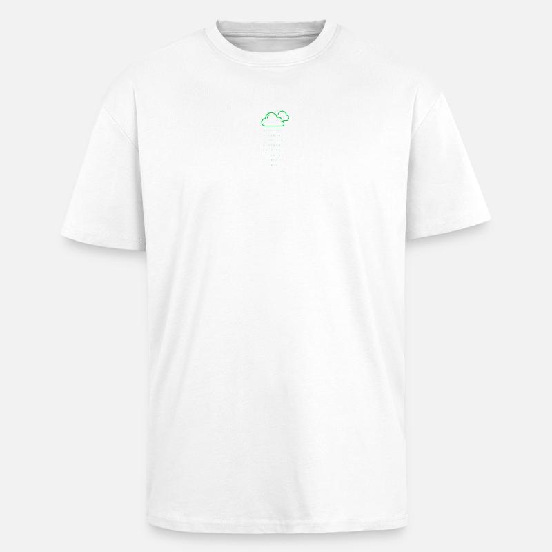 Code de pluie nuageuse - T-shirt unisexe oversize épais - blanc