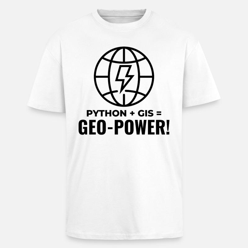 Python GIS Geo-Power Programmierung Geospatial - Oversized Heavyweight Unisex T-Shirt - Weiß