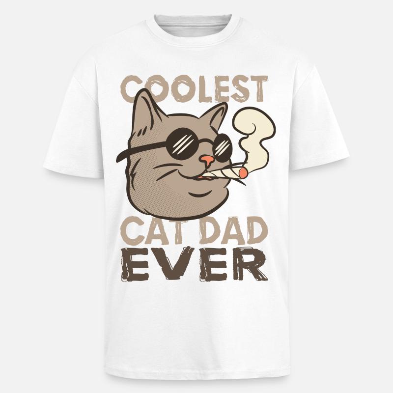 Katzenpapa - Oversized Heavyweight Unisex T-Shirt - Weiß