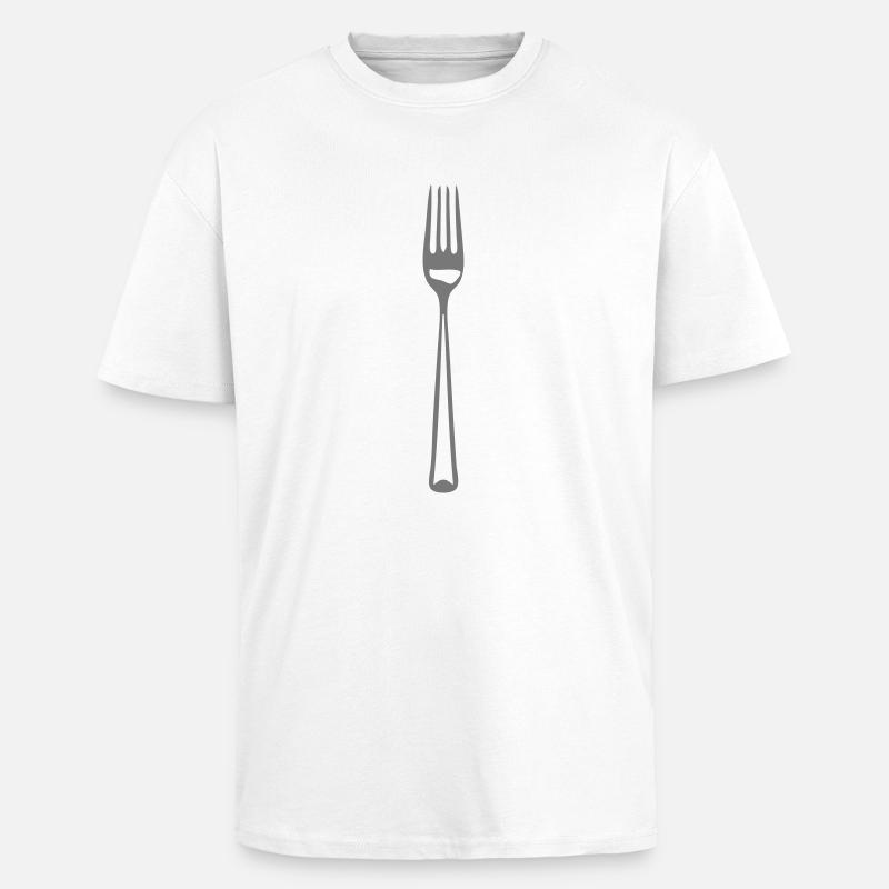 kitchen utensil fork kitchenware - Unisex Oversized Heavyweight T-shirt - white