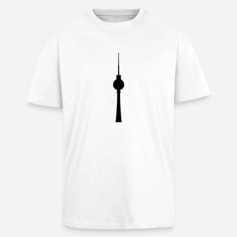 Fernsehturm - Oversized Heavyweight Unisex T-Shirt - Weiß