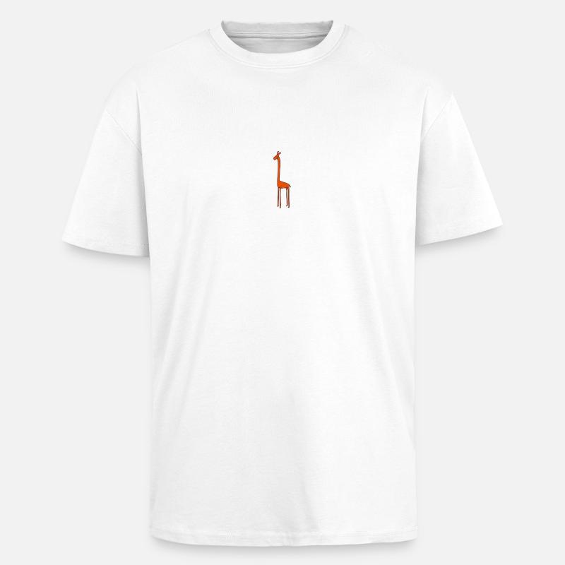 Orange Giraffe - Oversized Heavyweight Unisex T-Shirt - Weiß
