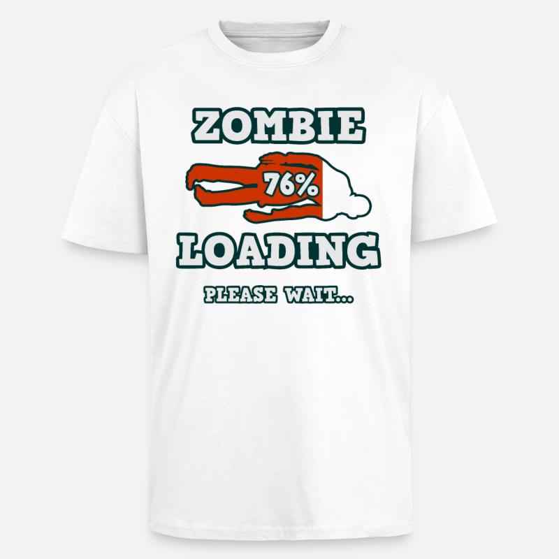 Loading Zombie - Please wait... - Unisex Oversized Heavyweight T-shirt - white