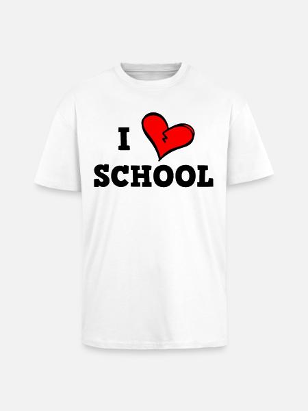 I love school - Unisex Oversized Heavyweight T-shirt - white