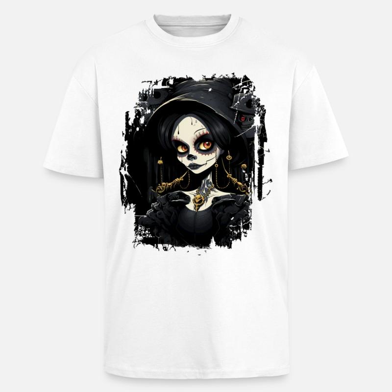Süßes Gothic-Mädchen - Oversized Heavyweight Unisex T-Shirt - Weiß