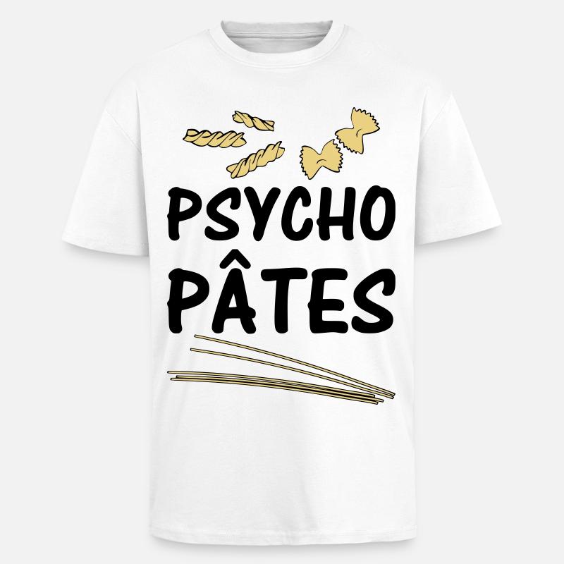 Psycho Pâtes - T-shirt unisexe oversize épais - blanc