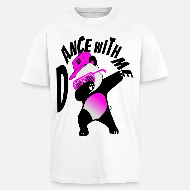 Danse du panda - T-shirt unisexe oversize épais - blanc
