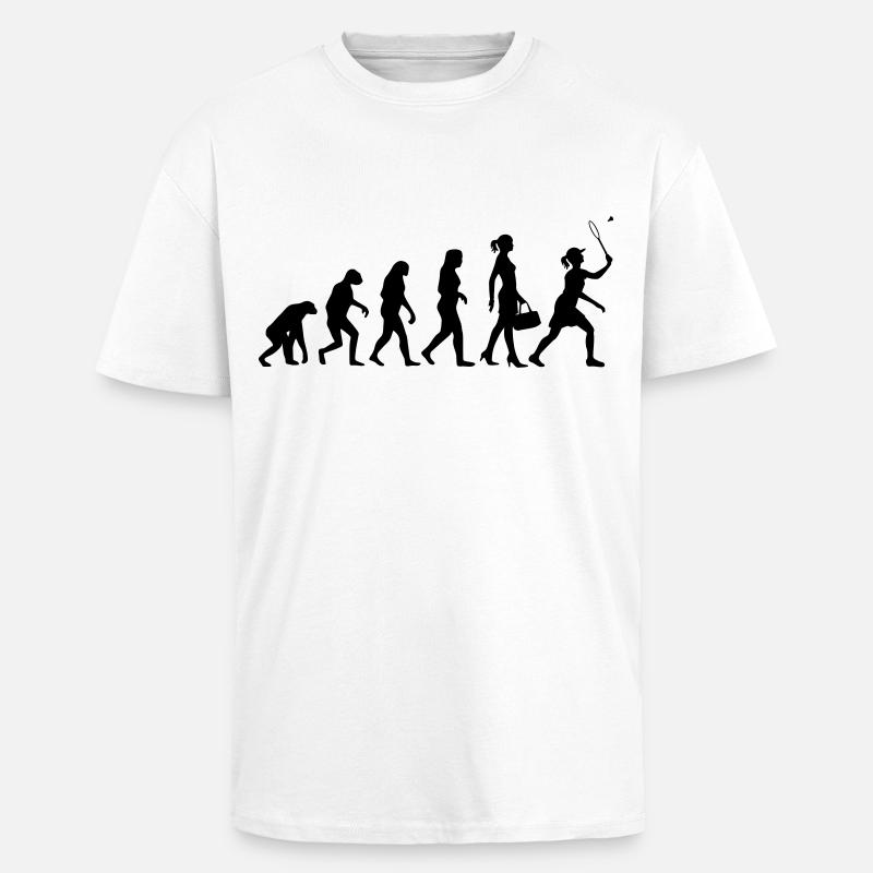 Evolution Women's Badminton - Unisex Oversized Heavyweight T-shirt - white