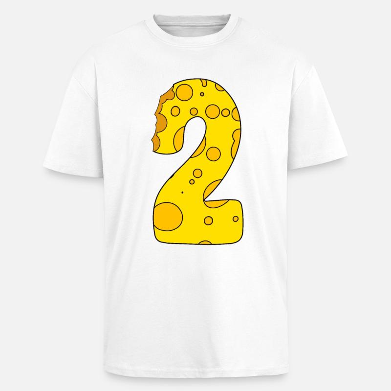 Number 2 Digit Cheese - Heavy Oversized T-Shirt - white