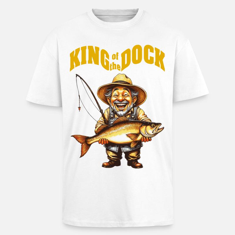 KingOTD - T-shirt unisexe oversize épais - blanc