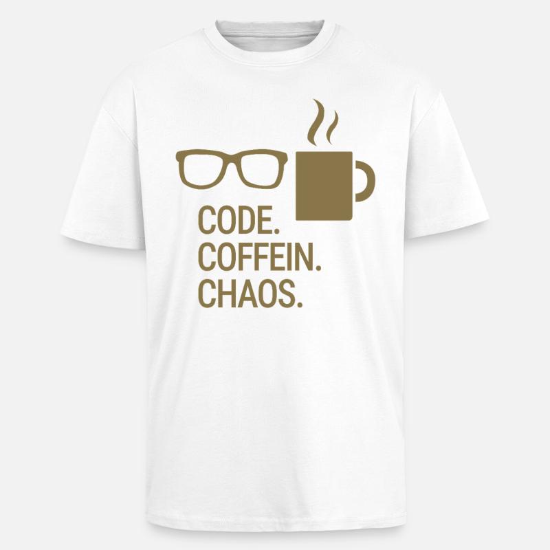 Code. Coffein. Chaos. - Oversized Heavyweight Unisex T-Shirt - Weiß