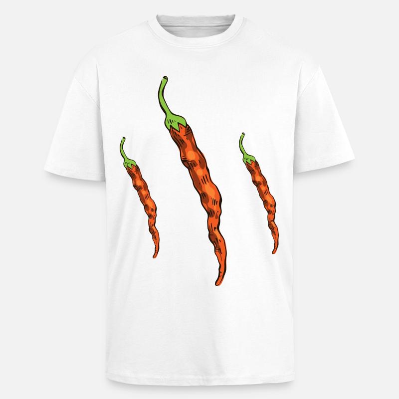 Piments - T-shirt unisexe oversize épais - blanc