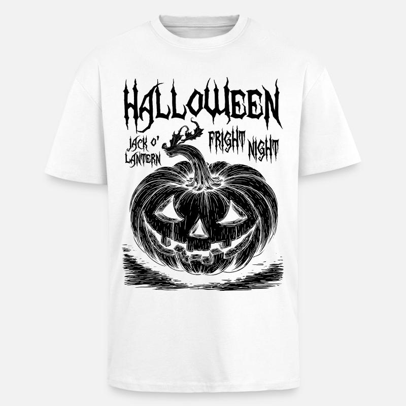 Halloween Jack O'Lantern schwarzes Design - Oversized Heavyweight Unisex T-Shirt - Weiß