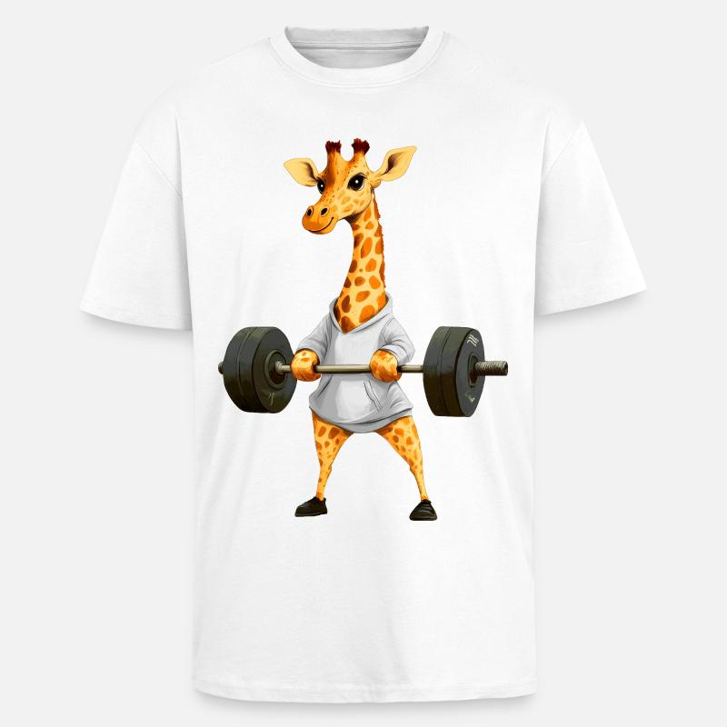 Giraffe Sport - Oversized Heavyweight Unisex T-Shirt - Weiß