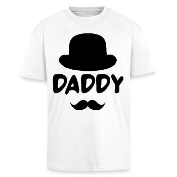 Meilleur Papa - T-shirt unisexe oversize épais - blanc - Devant - Alina (178cm) & Michal (187cm)