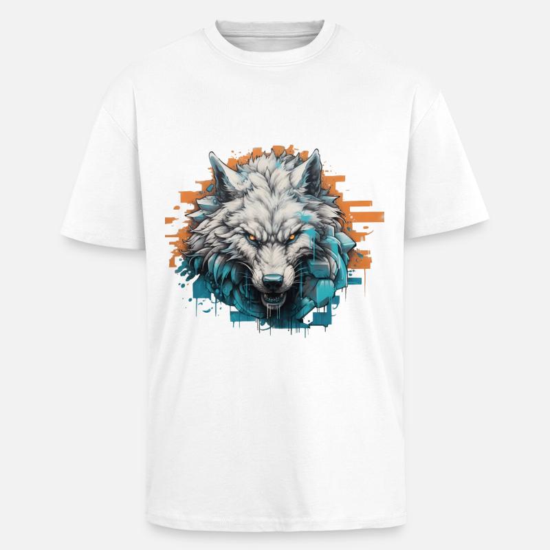 Geist des Nordens - Graffiti-Stil - Oversized Heavyweight Unisex T-Shirt - Weiß