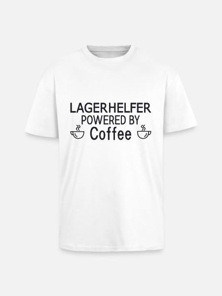 Warehouse Helper Powered By Coffee - Unisex Oversized Heavyweight T-shirt - white