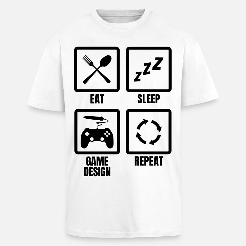 Game Design Routine - Oversized Heavyweight Unisex T-Shirt - Weiß