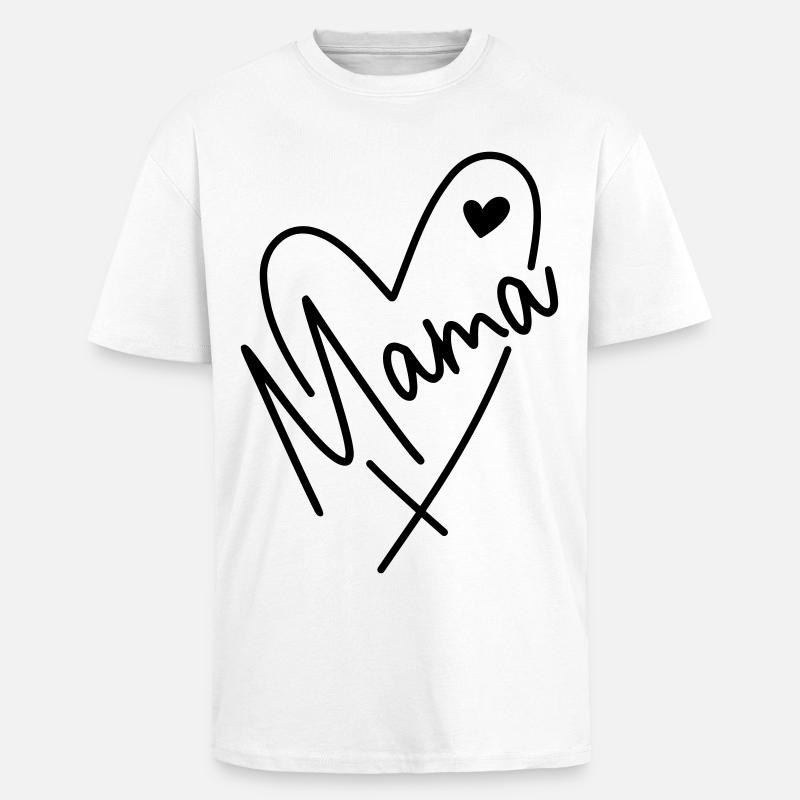 Mama Herz  - Oversized Heavyweight Unisex T-Shirt - Weiß