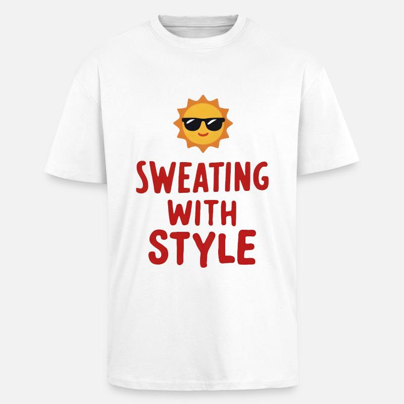 Sweating with Style - Oversized Heavyweight Unisex T-Shirt - Weiß