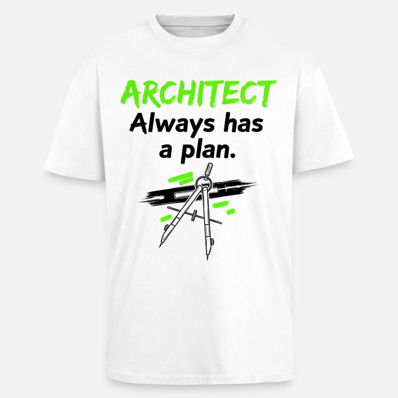 Architecte avec un plan - T-shirt unisexe oversize épais - blanc