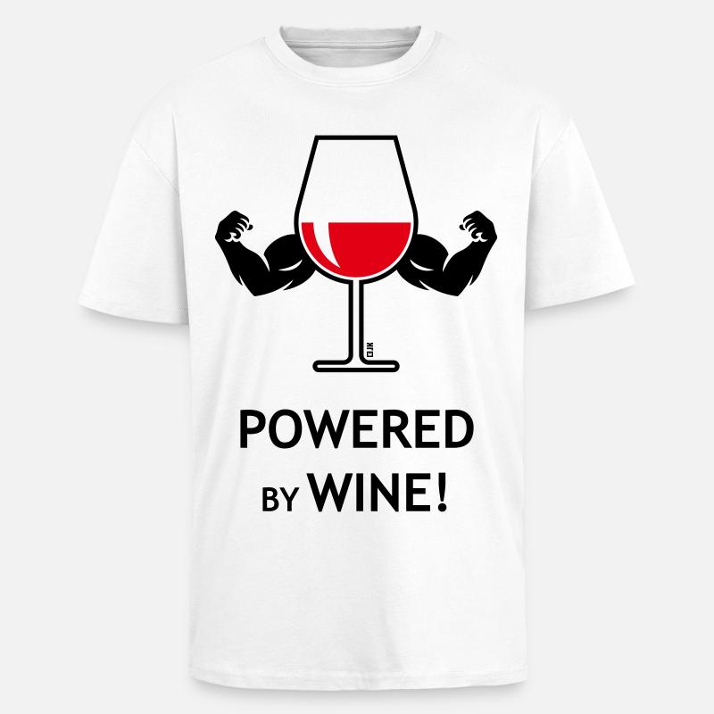 Propulsé par le vin ! - T-shirt unisexe oversize épais - blanc