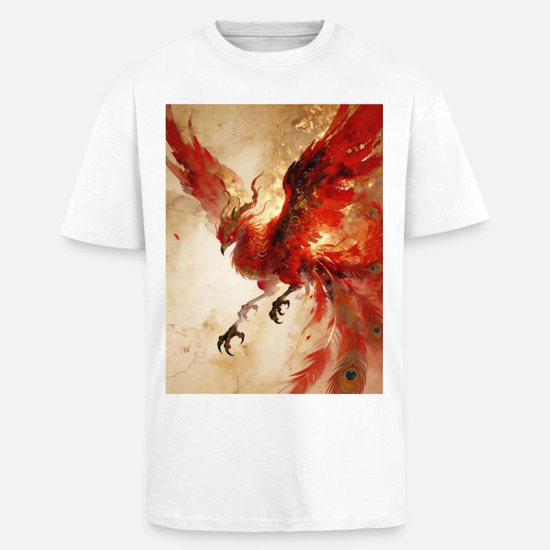 Der Phönix erhebt sich: Himmlischer Glanz - Oversized Heavyweight Unisex T-Shirt - Weiß