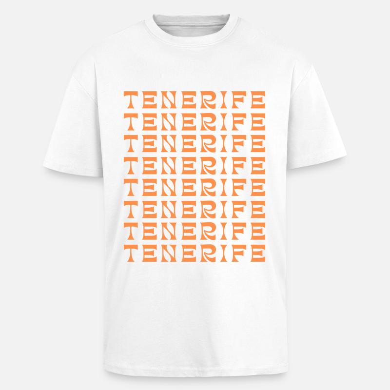 Tenerife Grid Pattern - Unisex Oversized Heavyweight T-shirt - white