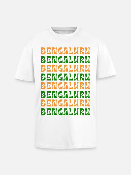 Bengaluru-Textmuster - Oversized Heavyweight Unisex T-Shirt - Weiß