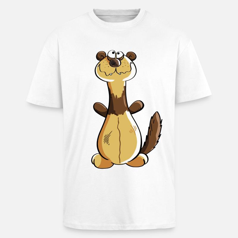 Freches Frettchen Comic - Geschenk - Iltis - Oversized Heavyweight Unisex T-Shirt - Weiß