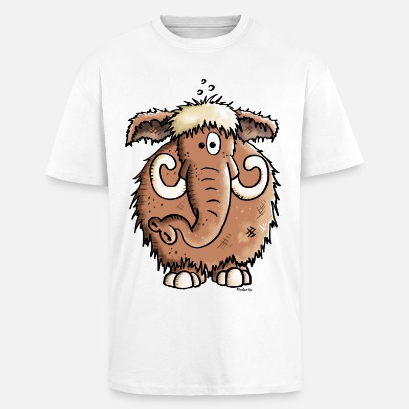 Géant Mammoth - Eléphant - T-shirt unisexe oversize épais - blanc