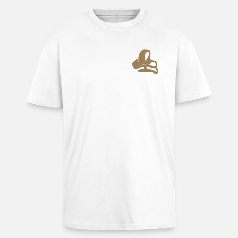 Maria mit Jesuskind | Mutter mit Kind-Emblem - Oversized Heavyweight Unisex T-Shirt - Weiß