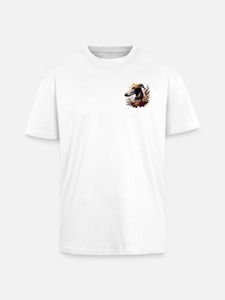 Greyhoundkopf Herbstrosenkranz - Oversized Heavyweight Unisex T-Shirt - Weiß