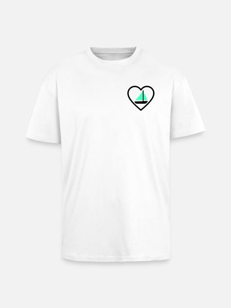 Cuore Vela – Passione Navigazione - Unisex Oversized Heavyweight T-shirt - white