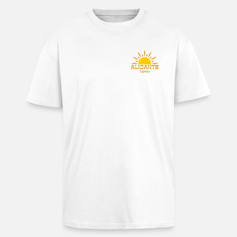 Lebendiger Sunburst Alicante Spanien Design - Oversized Heavyweight Unisex T-Shirt - Weiß