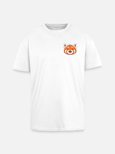 Sloth, the red panda all smiles - Unisex Oversized Heavyweight T-shirt - white