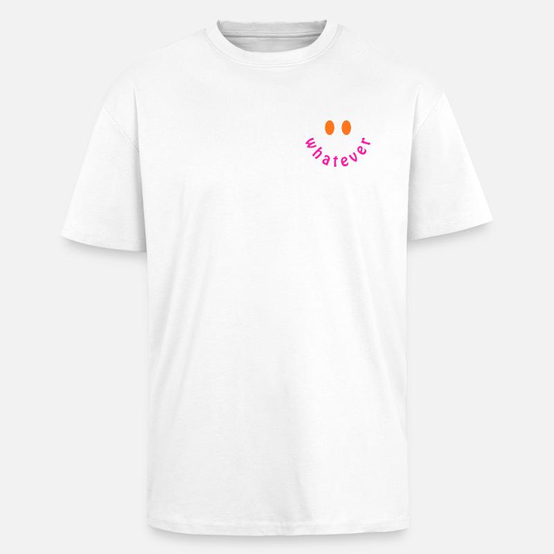 Whatever Smile - Lustiges Y2K Statement Design - Oversized Heavyweight Unisex T-Shirt - Weiß