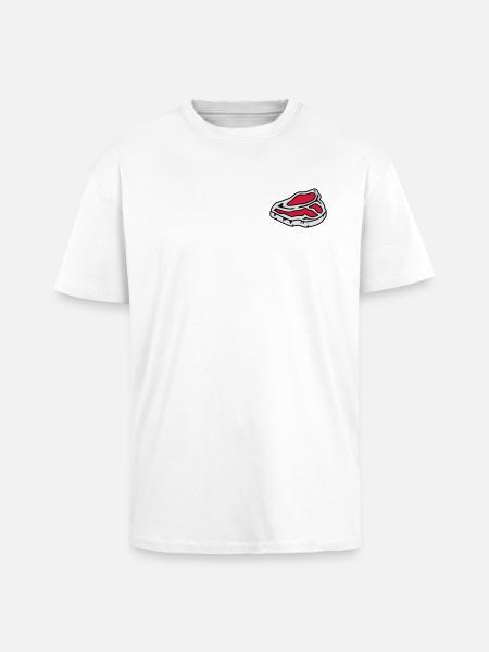 A raw steak - Unisex Oversized Heavyweight T-shirt - white