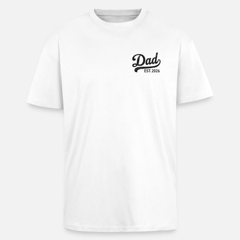 Dad Est. 2026 Retro Script - Oversized Heavyweight Unisex T-Shirt - Weiß