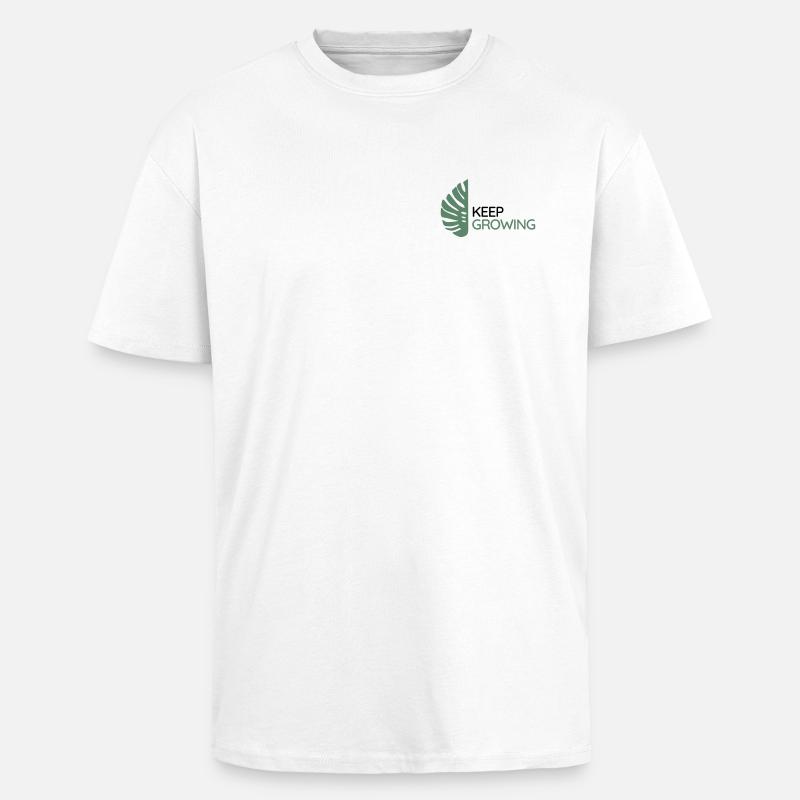 Monstera - Keep Growing - Unisex Oversized Heavyweight T-shirt - white