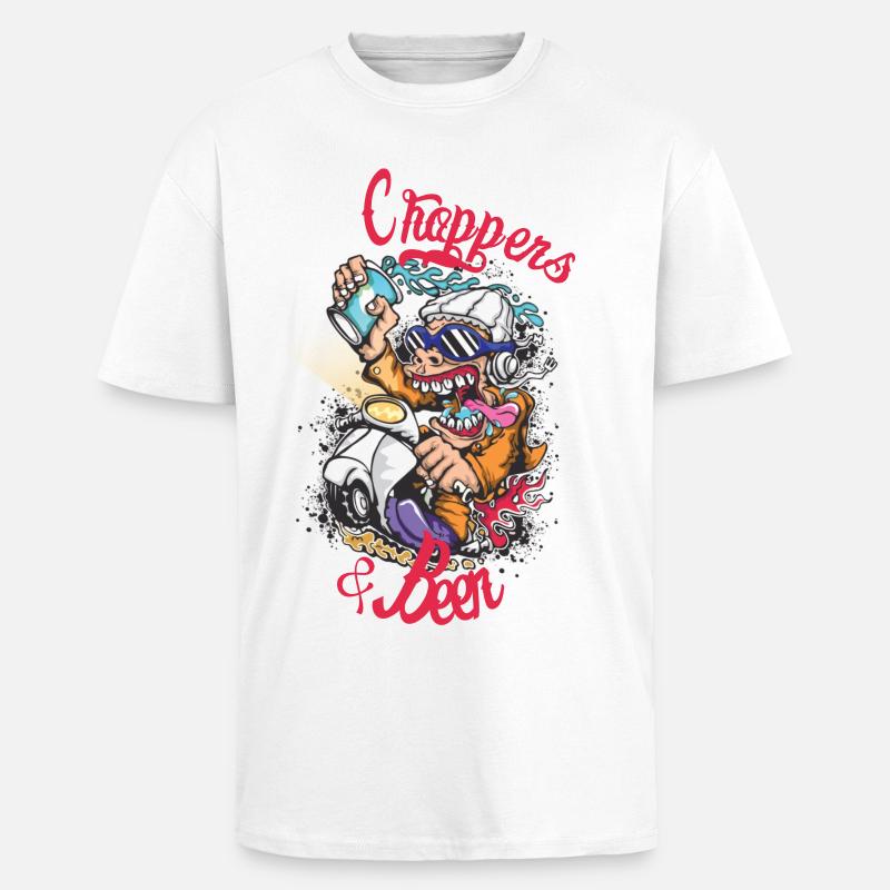Choppers Crew Affe Roller - Oversized Heavyweight Unisex T-Shirt - Weiß
