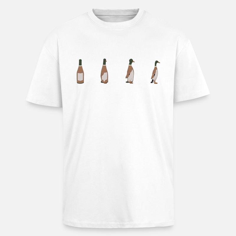 Duck Bottle - Unisex Oversized Heavyweight T-shirt - white