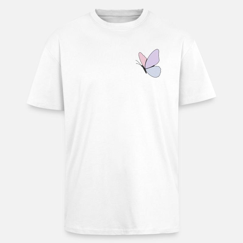 Conception de papillon pastel - T-shirt unisexe oversize épais - blanc