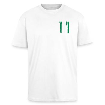 Drapeau du Nigéria - T-shirt unisexe oversize épais - blanc - Devant - Alina (178cm) & Michal (187cm)