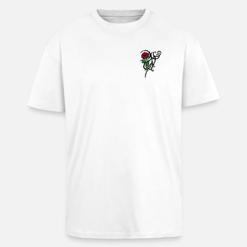 Tattoo Rose - Oversized Heavyweight Unisex T-Shirt - Weiß