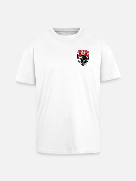 Austria Eagle Coat of Arms AUSTRIA - Unisex Oversized Heavyweight T-shirt - white