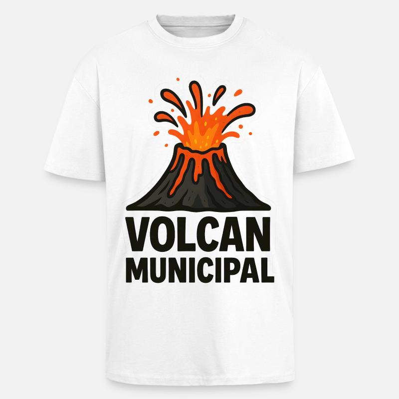Städtischer Vulkan T-Shirt - Oversized Heavyweight Unisex T-Shirt - Weiß
