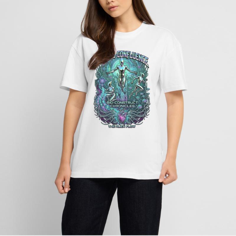 Neural Confluence Bio-Construct Chronicles Unisex Oversized Heavyweight T-shirt
