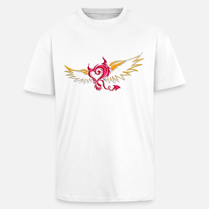 flying devil 001 by DK - Unisex Oversized Heavyweight T-shirt - white